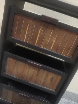Mueble auxiliar madera maciza y bambú