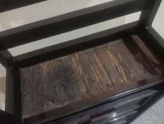 Mueble auxiliar madera maciza y bambú