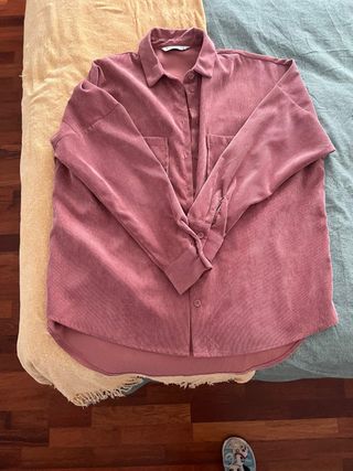 Sobrecamisa rosa pana