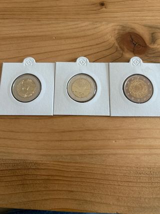 3 Monedas 2 Euros Francia 2015 Sin Circular