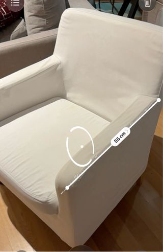 Sillón de tela blanco
