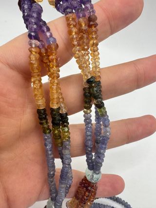 Collana Tormaline Acquamarina Zaffiri Oro Giallo