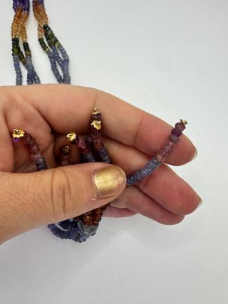 Collana Tormaline Acquamarina Zaffiri Oro Giallo