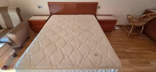 Juego Cama + Mesitas Noche Madera