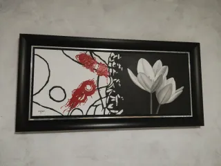 Cuadro moderno flores y abstracto