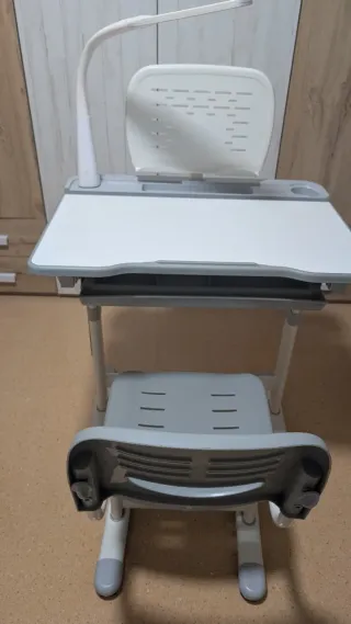 Escritorio infantil ajustable con lámpara