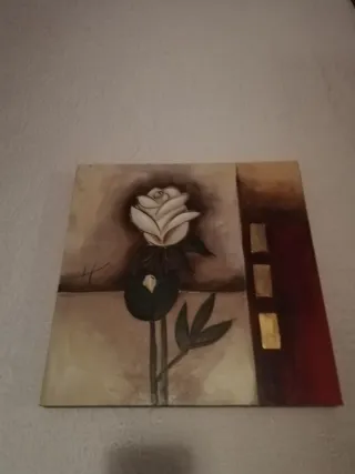 Lote 4 quadri moderni beige, rosso, oro e nero