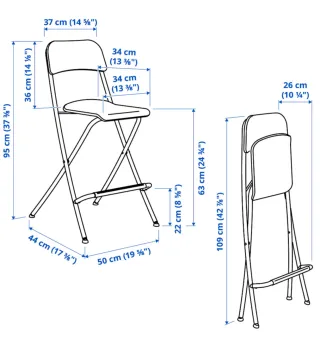 2 x Taburetes Alto Plegable Ikea Franklin 63cm