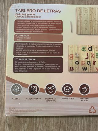Tablero de letras de madera Montessori