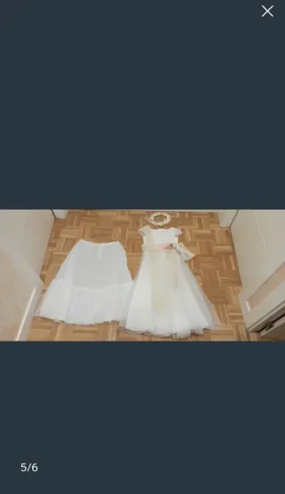 Vestido de Comunión Blanco y Rosa