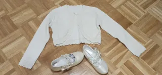 Vestido de Comunión Blanco y Rosa