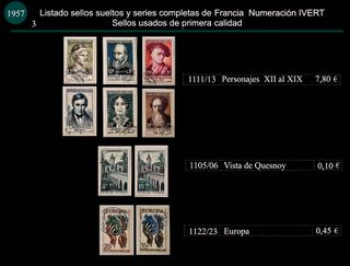 Sellos de Francia del año 1957 Usados