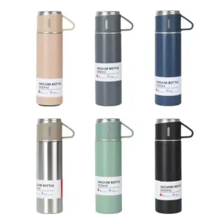 Set 3 Tazas y Termo 500ml Acero Inoxidable