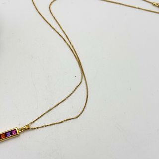 Collar de oro 18kt con gemas de colores
