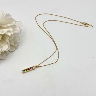 Collar de oro 18kt con gemas de colores