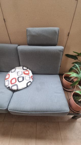 Conjunto de sofá de jardín gris