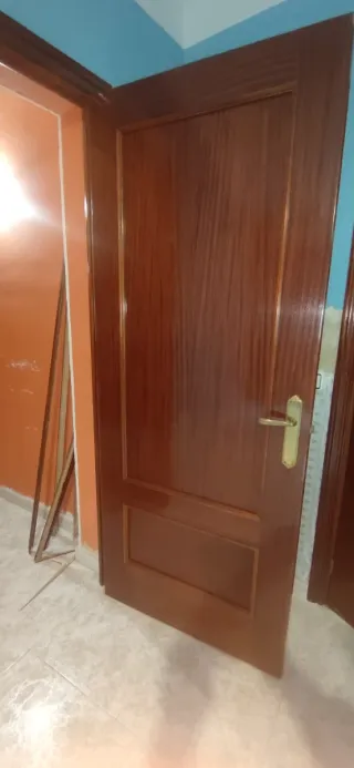 Puerta de interior madera barnizada