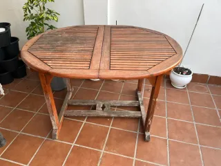 Mesa y Silla Terraza Madera