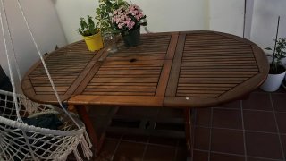 Mesa y Silla Terraza Madera