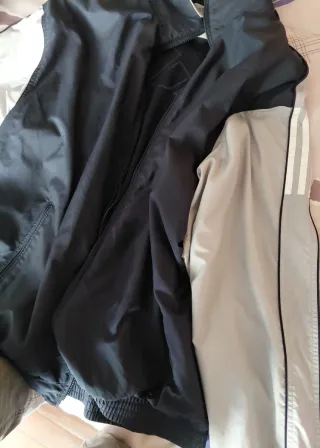 Chaqueta Adidas Gris y Azul Marino