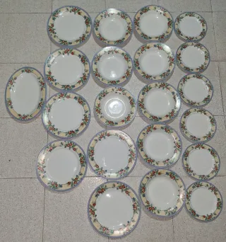 Set 21 Platos Porcelana Fina Frutas