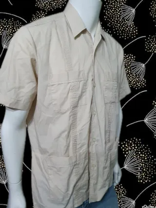 Camisa Guayabera Hombre Beige