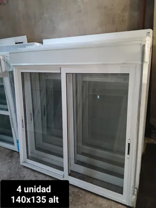 Ventanas de aluminio 140x135 cm (4 unidades)