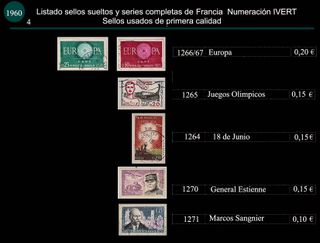 Sellos de Francia año 1960 Usados