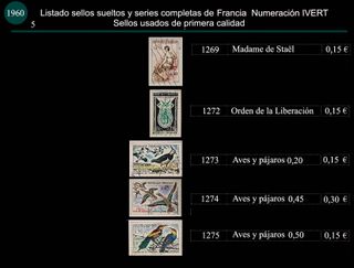 Sellos de Francia año 1960 Usados