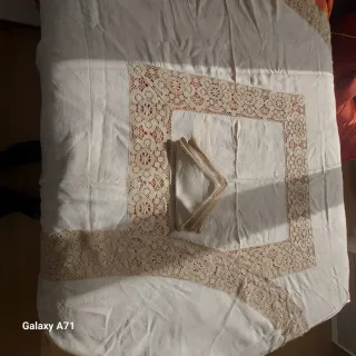 Tovaglia rotonda in lino beige