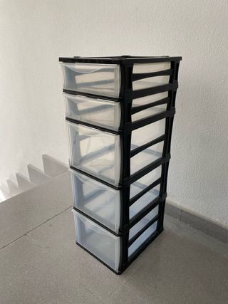 Mueble Organizador Plástico Negro Cajones