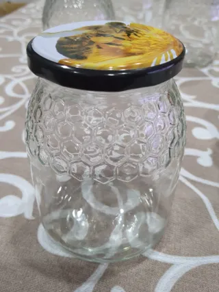 Lote 4 Tarros o botes de cristal de miel