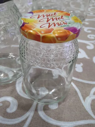 Lote 4 Tarros o botes de cristal de miel