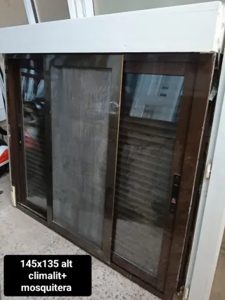 Ventana aluminio 145x135 Climalit mosquitera