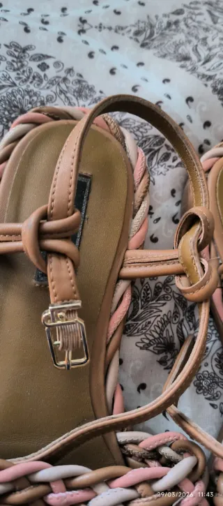 Sandalias Liu Jo marrones y rosas N38 grande