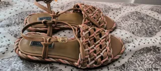 Sandalias Liu Jo marrones y rosas N38 grande