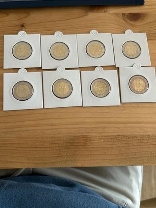 8 Monedas 2 Euros Francia Sin Circular