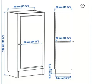 Librería Billy / Oxberg con puerta 3 estantes