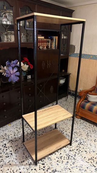 Estantería modular baldas madera y metal