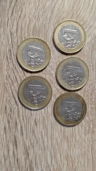 Lote de 5 Monedas de 1€ Mozart