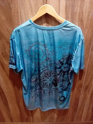 Camiseta Estampada Brújula Azul