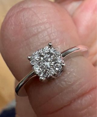 Anillo Oro Blanco 18k Diamantes diseño joyeria