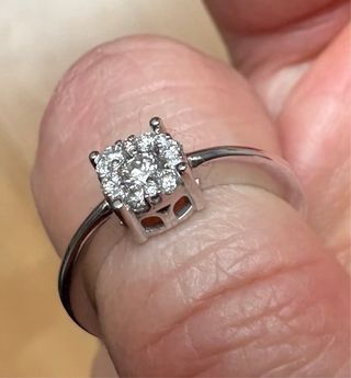 Anillo Oro Blanco 18k Diamantes diseño joyeria