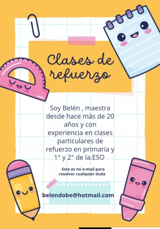 CLASES PARTICULARES PRIMARIA, 1° y 2° de la ESO