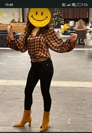 Blusa gasa lunares marrón y negro