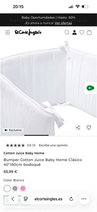 Chichonera de algodón blanca. Cotton juice