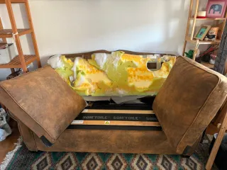 Sofá Cama 2 Plazas Marrón