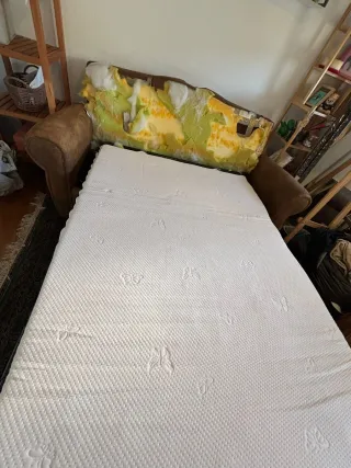 Sofá Cama 2 Plazas Marrón