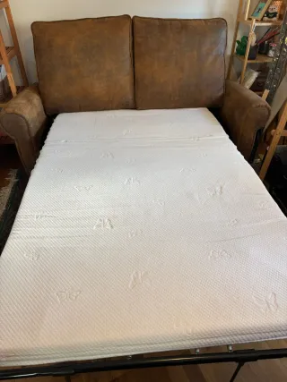 Sofá Cama 2 Plazas Marrón