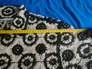 Camisa Crochet Hombre XXL Beige/Negro